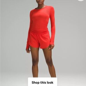 Lululemon Athletica Red Long Sleeve Tee